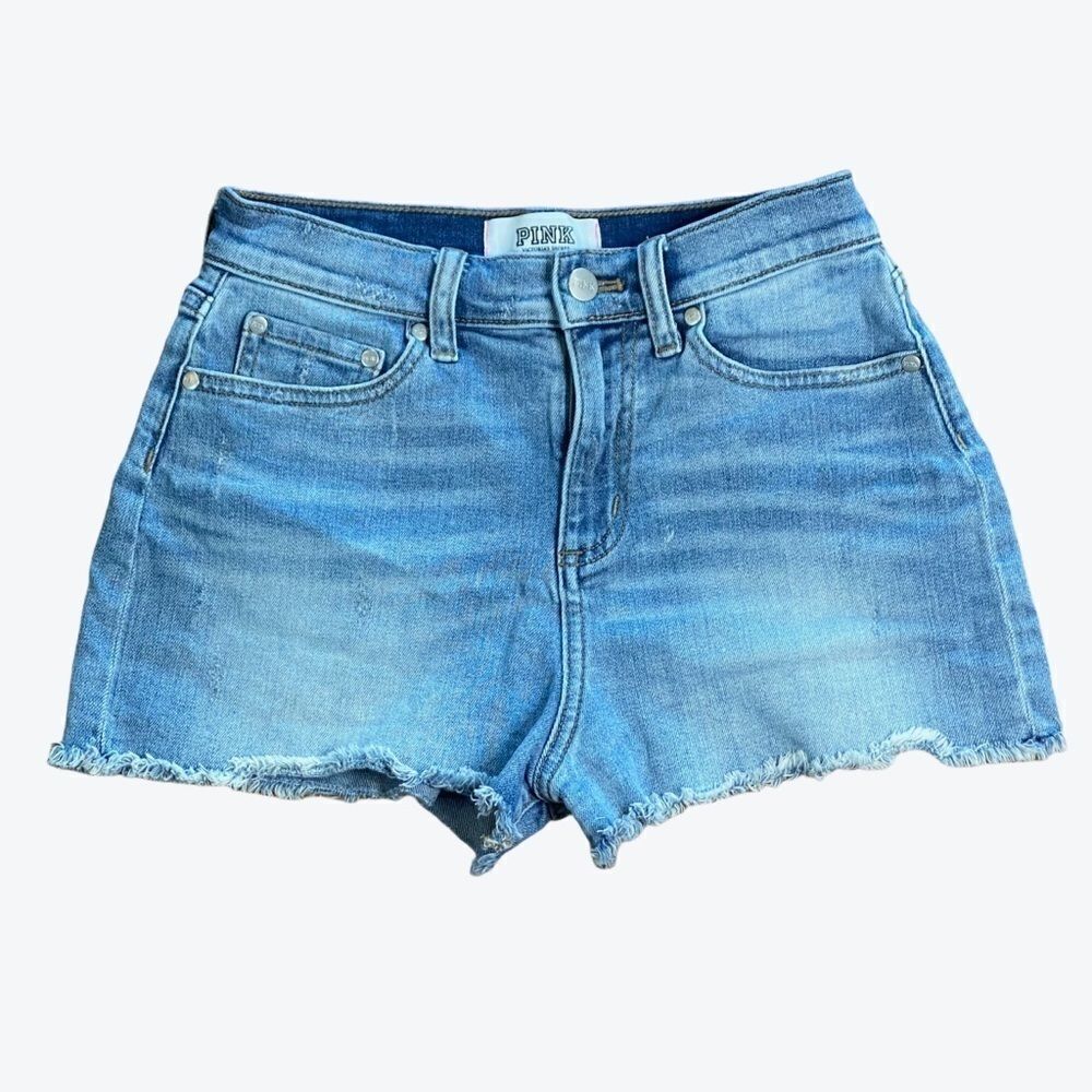 ‎Pink Distressed Jean Shorts